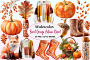 Burnt Orange Autumn Clipart, a Graphic by CitraGraphics (Thumbnail 1 of 4)