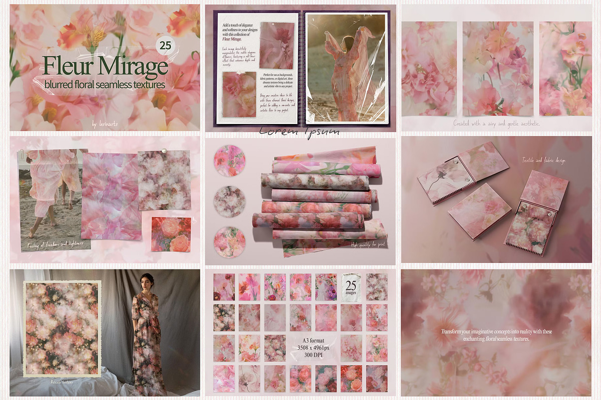 Floral Texture Bundle, a Background Graphic by lerinartstudio (Photo 9 of 9)
