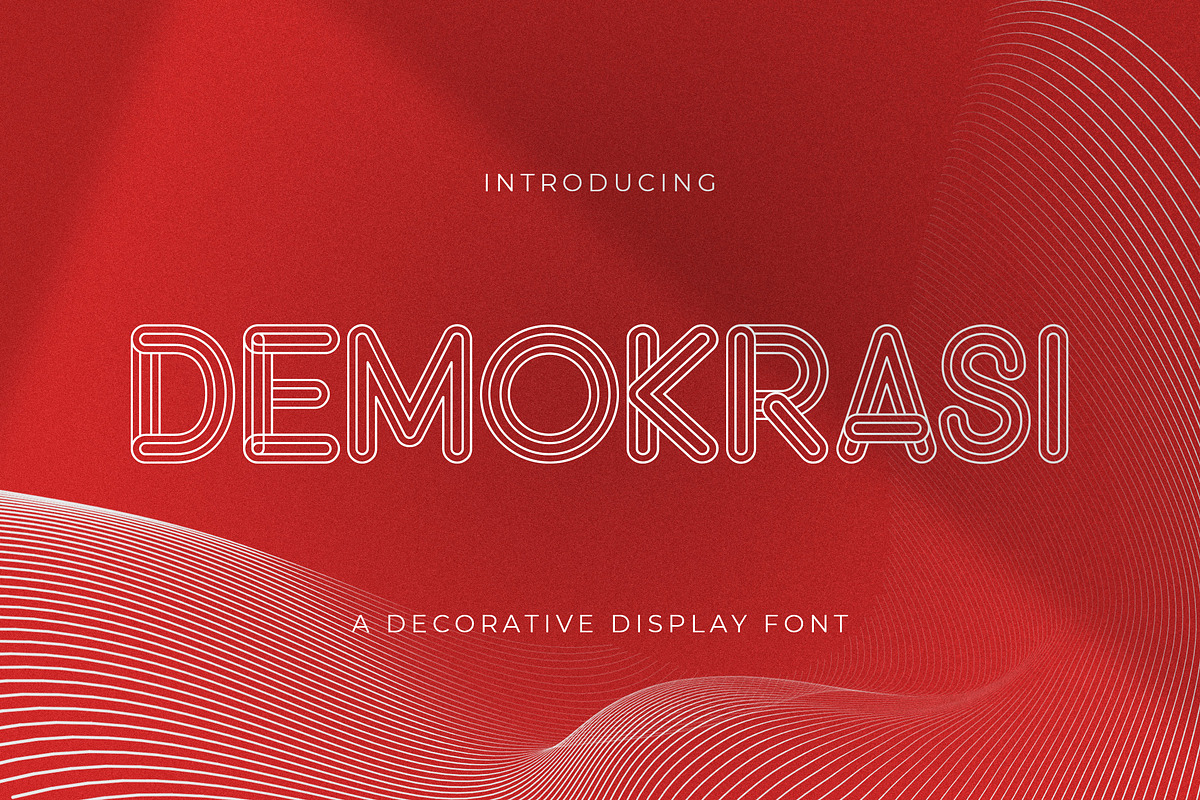 DEMOKRASI - Decorative Display Font, a Script Font by StringLabs (Photo 1 of 14)