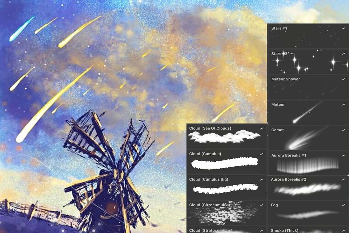 Environment Brushes for Procreate, a Brush Add-On by ArtbyHien (Photo 2 of 8)