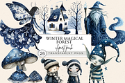 WINTER MAGICAL FAIRY FOREST CLIPART, a Person Illustration by Daring Digies (Thumbnail 1 of 9)