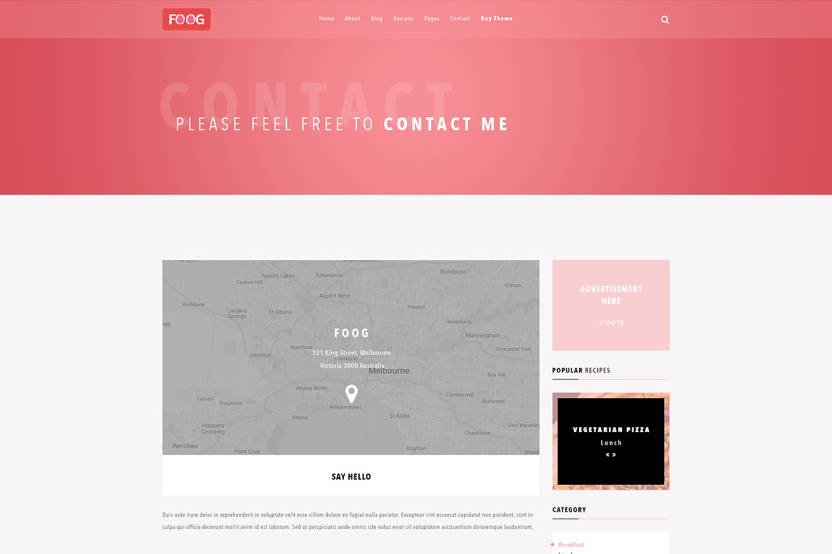 FOOG Personal Recipe Blog Template, a Websites & App Template by Arif's Shop (Photo 13 of 13)
