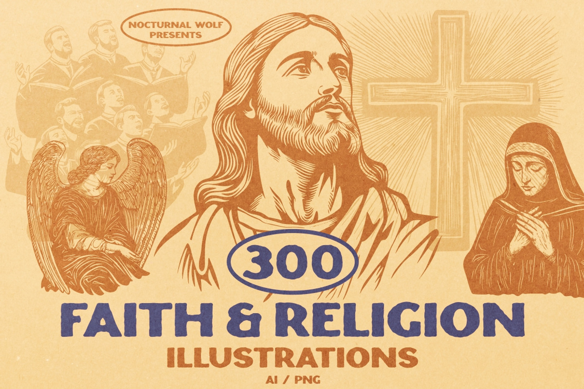 300 Religion and Faith illustrations, an Object Illustration by Nocturnal Wolf (Photo 1 of 18)