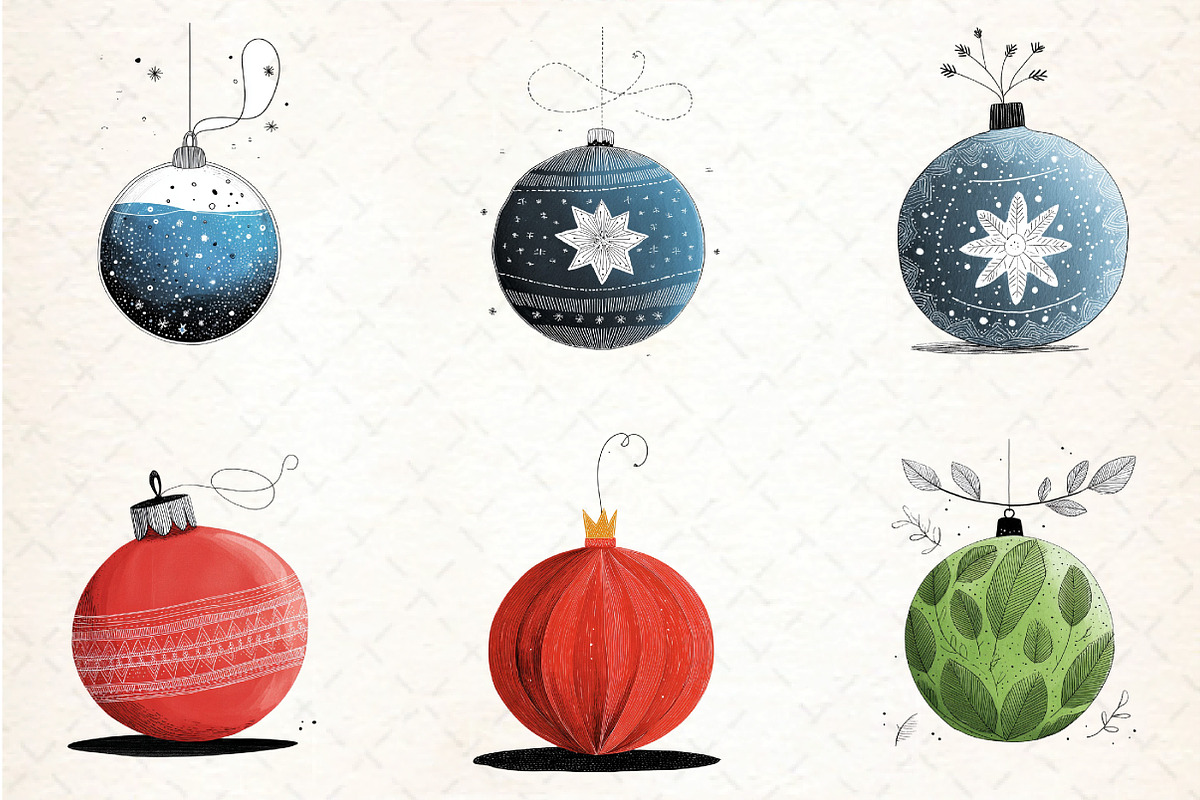 Bauble Clipart Set, an Illustration by DreamCafeArt (Photo 6 of 8)
