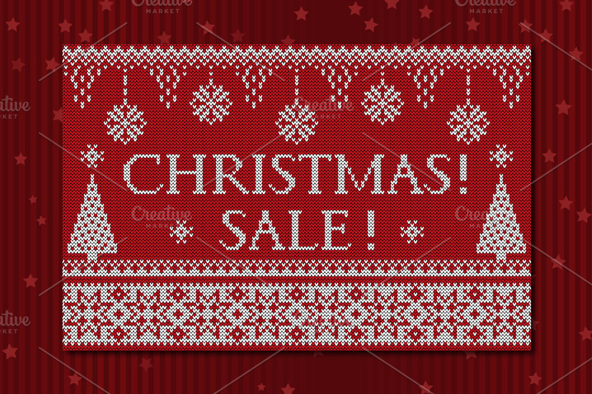 Christmas Knitted Backgrounds, a Pattern Graphic by Sunny Design (Photo 2 of 5)