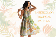 Watercolor Tropical Floral Pattern, a Pattern Graphic by StudioGemen (Thumbnail 2 of 3)