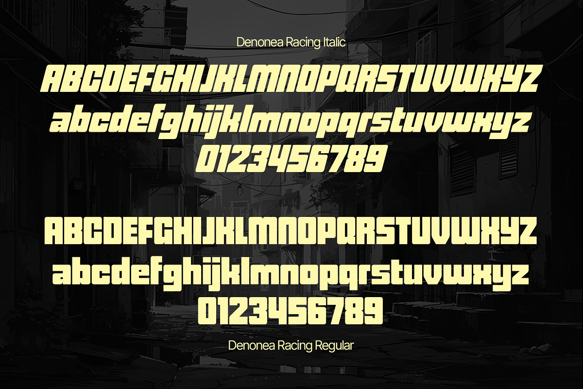 Denonea Racing - Bold Speed Fonts, a Sans Serif Font by Konstantine Studio (Photo 8 of 10)