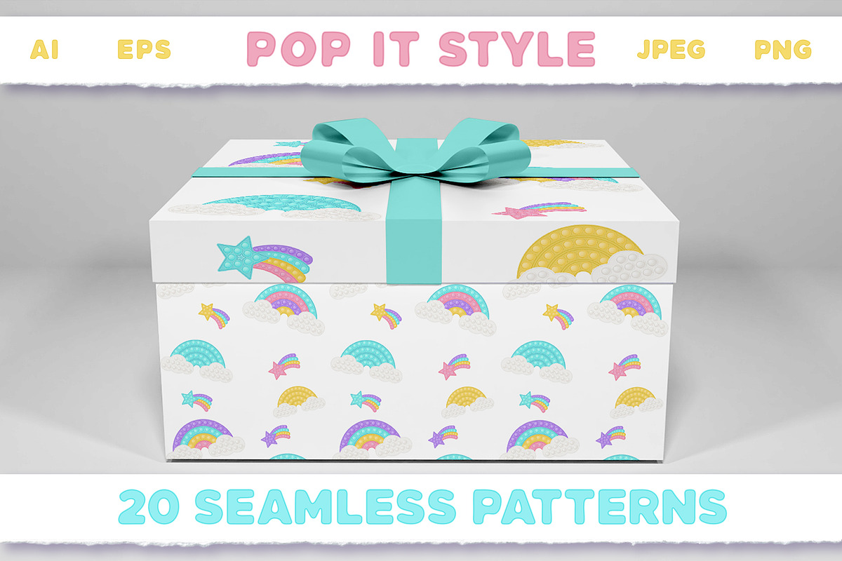 Pop it Fidget Toy Pastel Pattern set, a Pattern Graphic by VectoriyA (Photo 7 of 8)