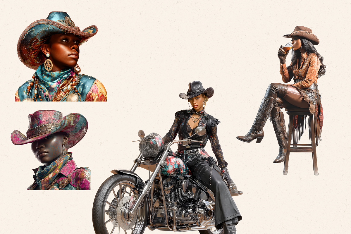 CURVY COWGIRLS CLIPART PACK, a Person Illustration by Daring Digies (Photo 6 of 9)