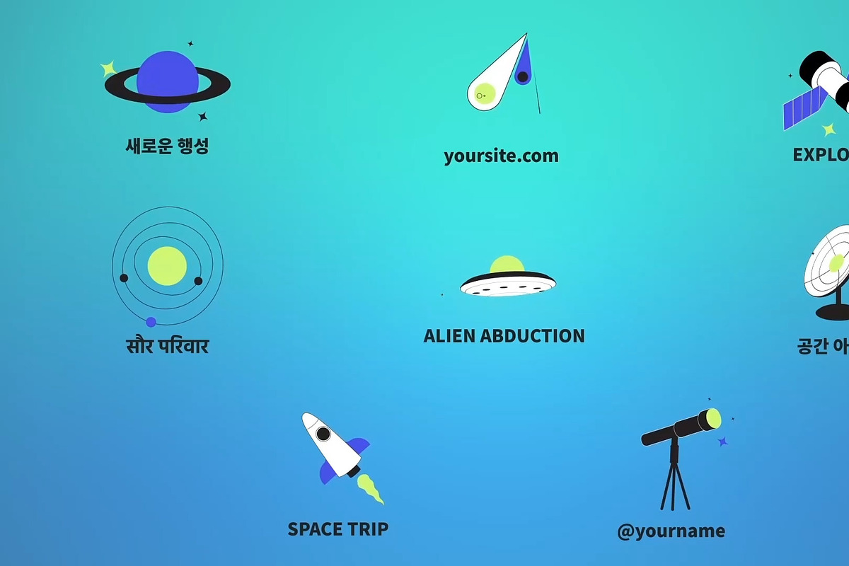 Space Icons And Titles for DaVinci, a Templates & Theme by 2dfx (Photo 1 of 2)