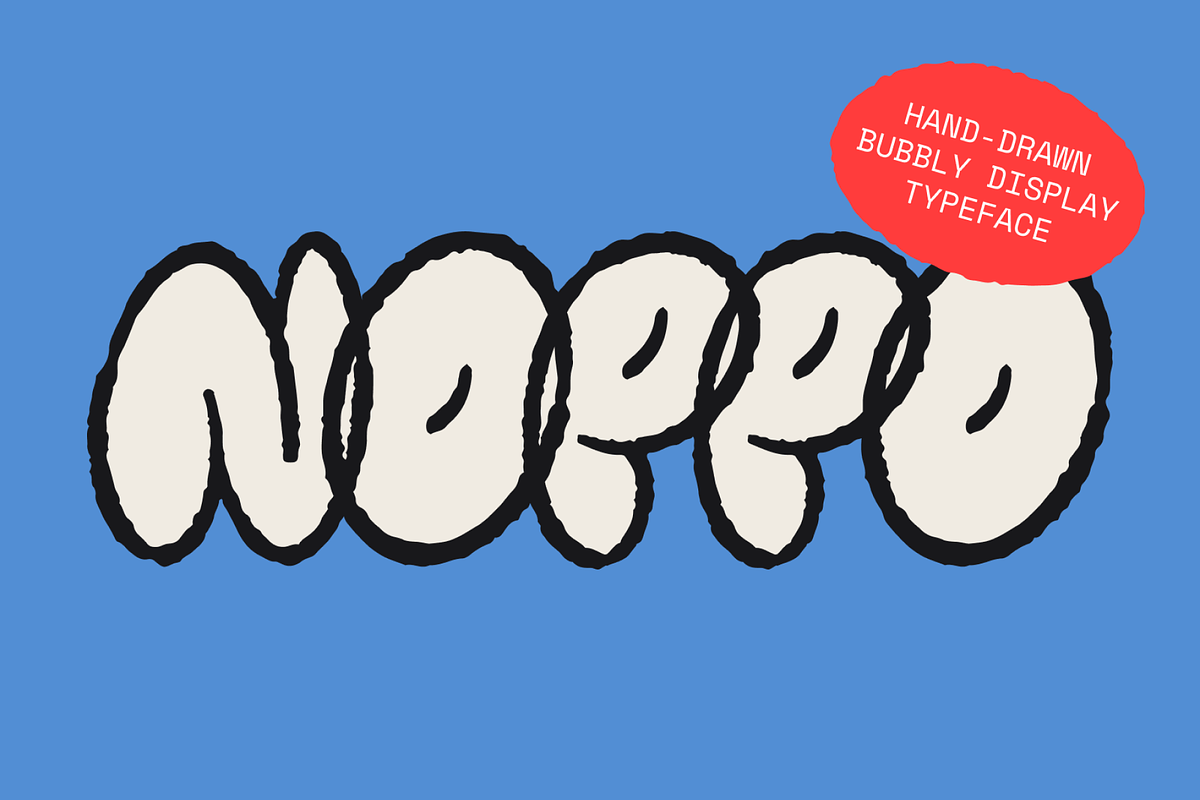 NOPPO — hand-drawn bubbly typeface, a Handwritten Font by Studio Noppo (Photo 1 of 9)