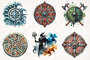Watercolor Viking Times Clipart PNG, an Illustration by SinaCreation (Thumbnail 4 of 5)