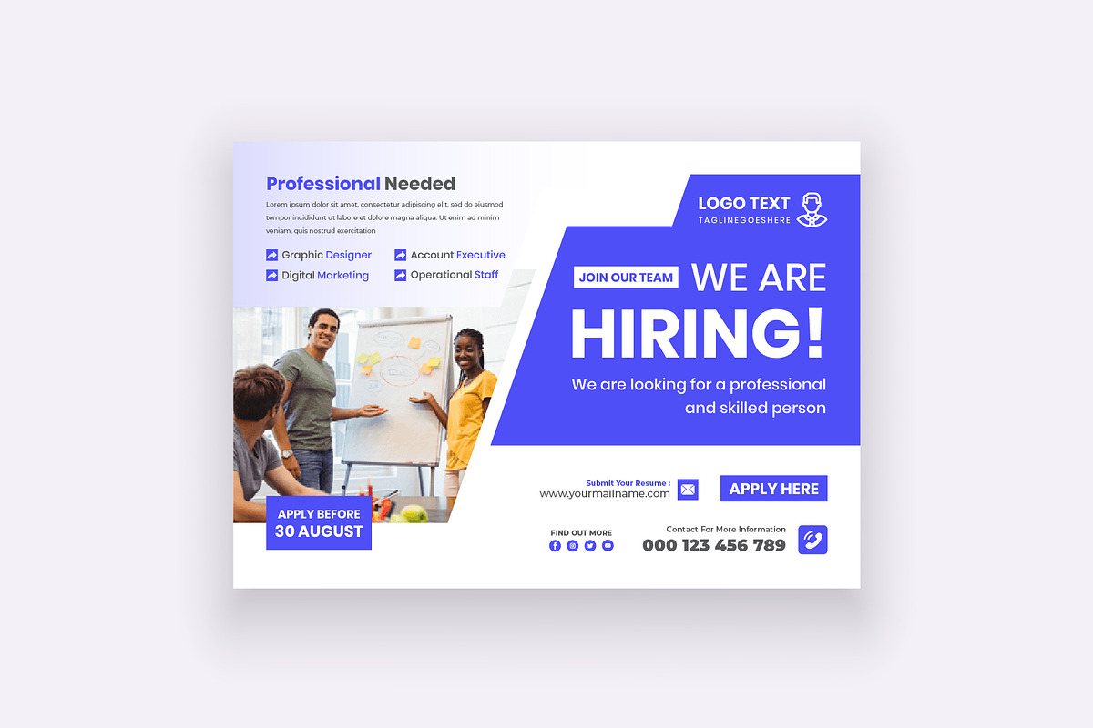 We Are Hiring Horizontal Flyer, a Flyer Template by Mk_Studio (Photo 3 of 3)
