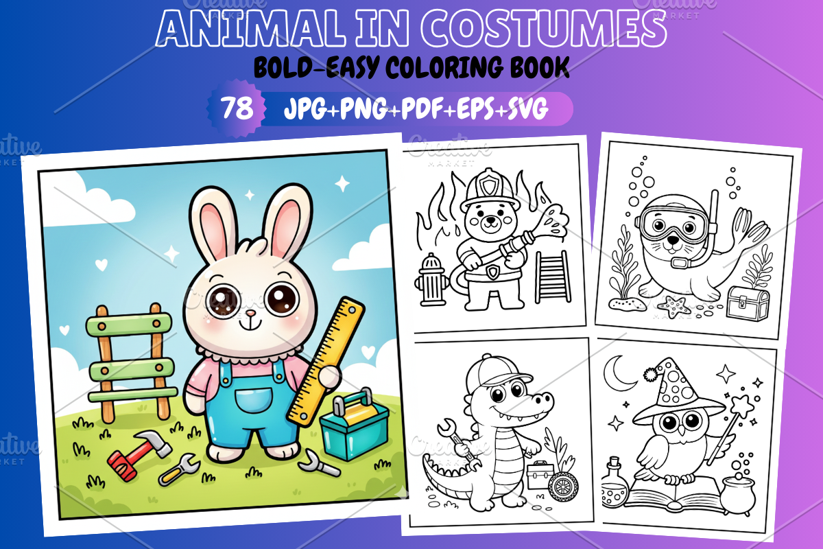 78 Easy Animal in Costumes Book, an Animal Illustration by Coco Bloom (Photo 1 of 10)