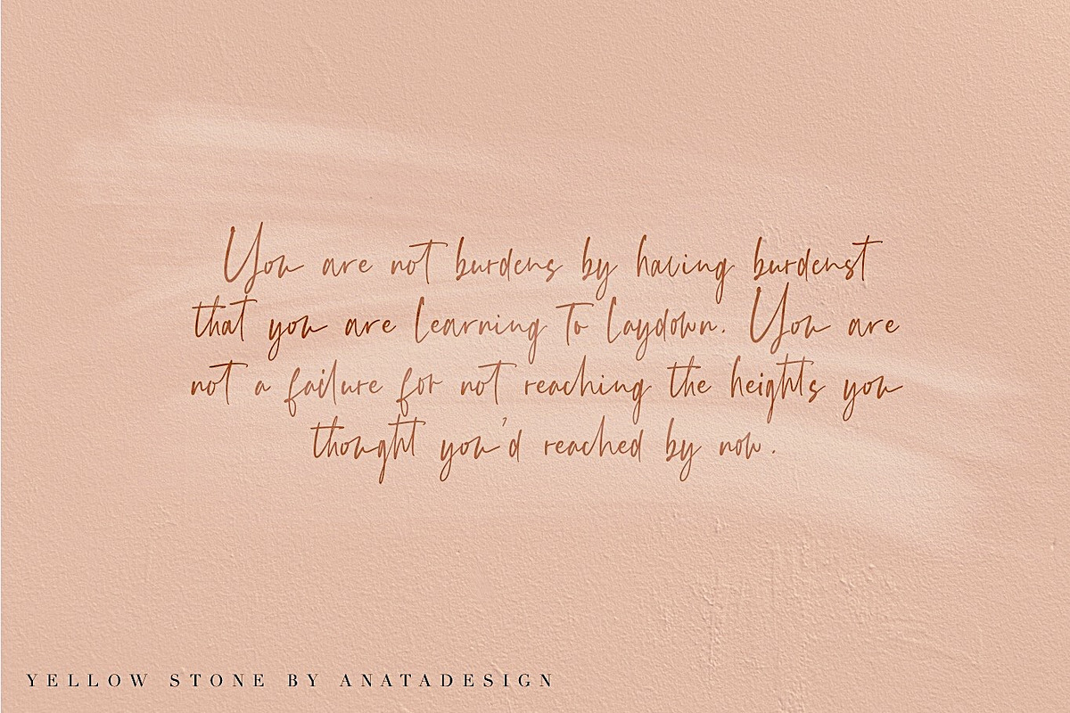 Sale 20% // Yellow Stone, a Script Font by Anatadesign (Photo 4 of 14)