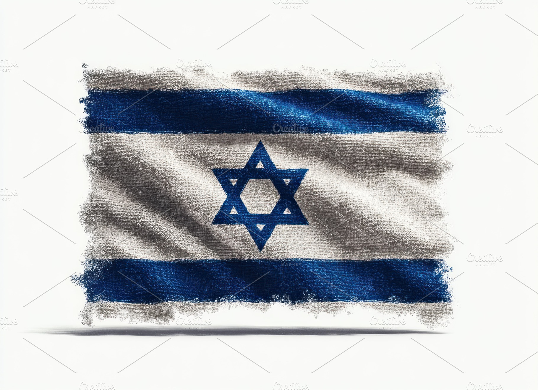 Textured Israeli flag with Star of David symbol depicted in painterly style on, a Background Photo by José Manuel Gelpi