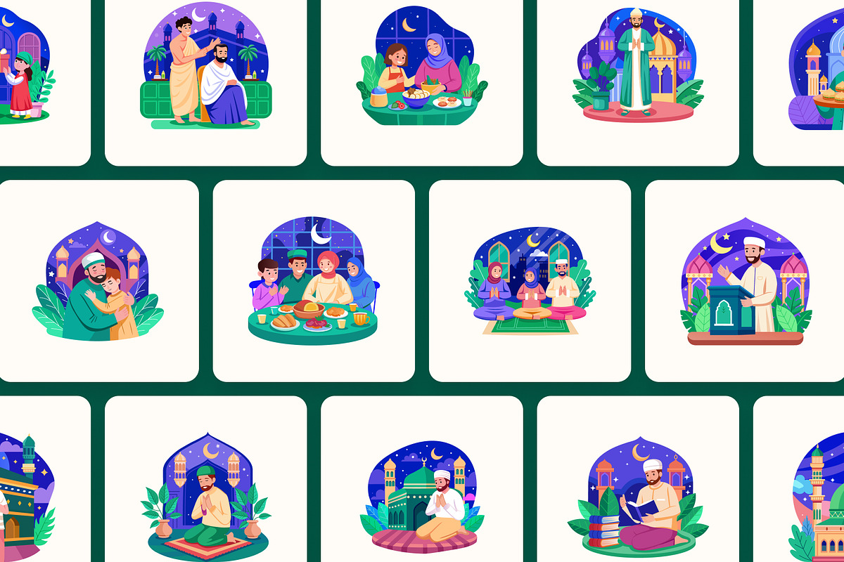 Animated Ramadan and Eid Set, a Person Illustration by Brickclay (Photo 4 of 5)