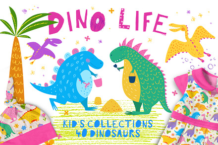 DINO life. Cute Dinosaurs