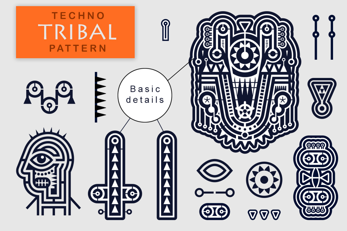 Modern Techno Tribal Pattern, a Graphic by Savgraf (Photo 5 of 6)