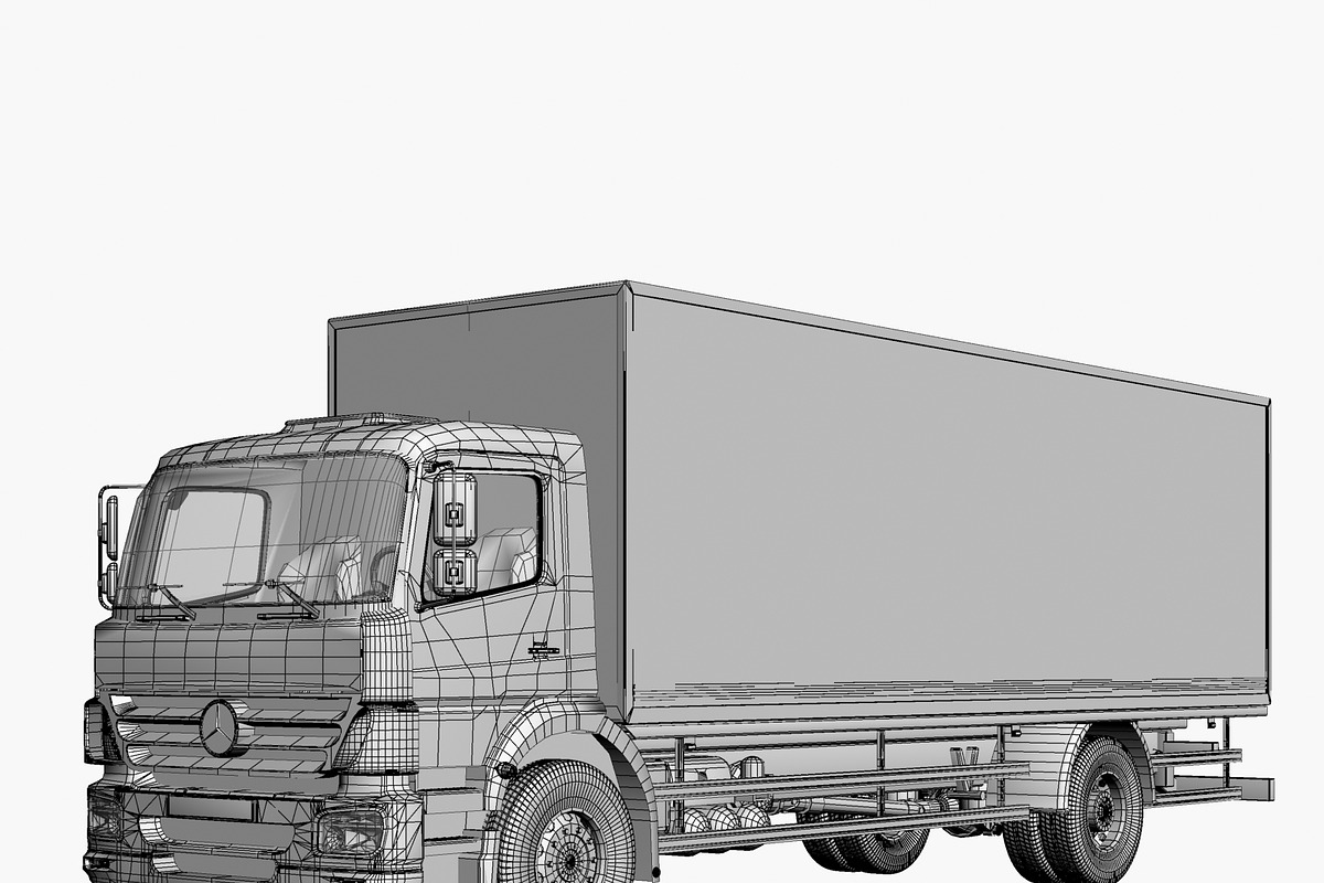 Commercial Truck Mercedes, a Cars & Vehicle 3D Model by Mechanik (Photo 10 of 17)
