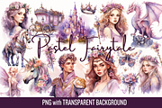 Pastel Fairy Tale Watercolor Bundle, a Person Illustration by Whimsy & Wishes (Thumbnail 1 of 3)