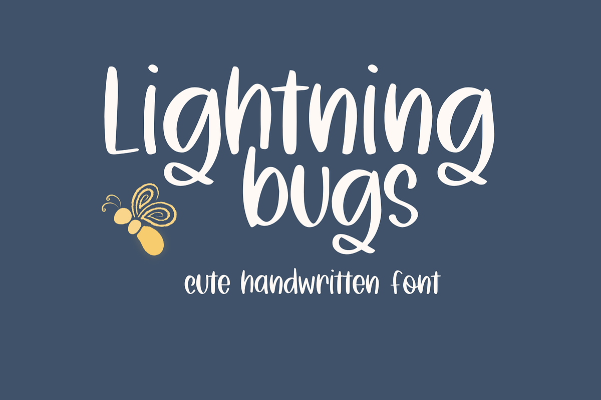 Lightning Bugs, Cute Font, a Handwritten Font by Designing Digitals (Photo 1 of 9)