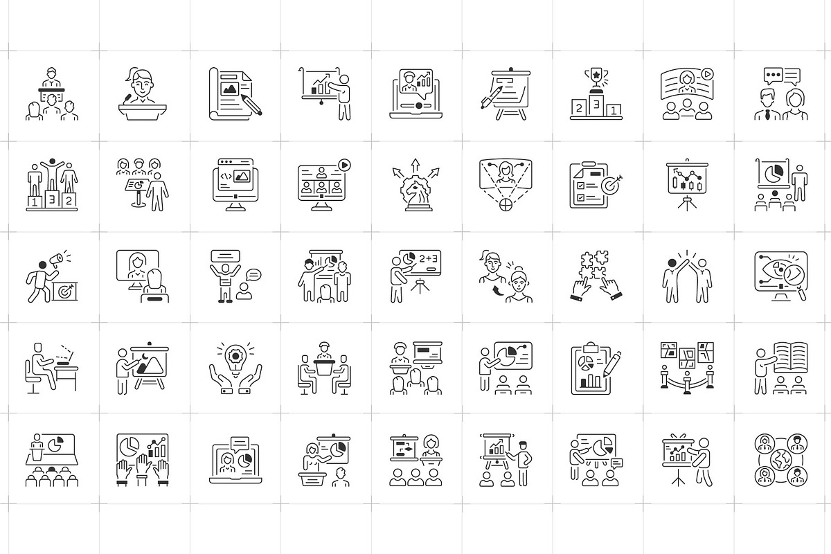 Presentation Outline Icon Set, an Outline Icon by Prosymbols (Photo 4 of 5)