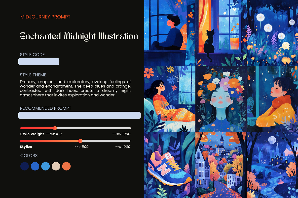 Enchanted Midnight MidJourney Prompt, a Decorative Illustration by Artimind Studio (Photo 2 of 9)