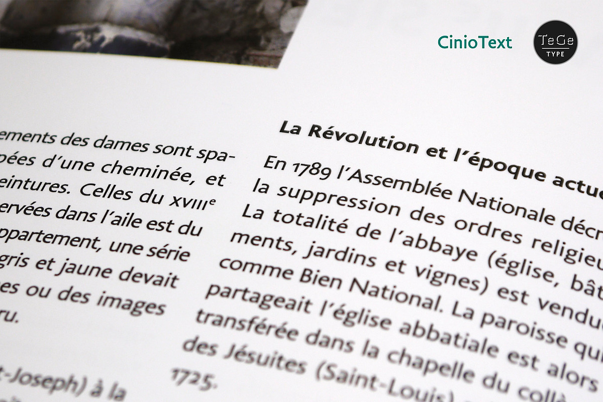 Cinio Text, a Sans Serif Font by TeGeType foundry (Photo 4 of 7)