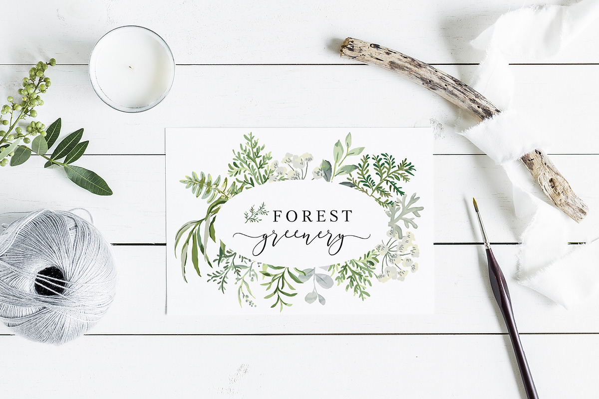 Forest greenery. Vector collection, an Object Illustration by OJardin (Photo 3 of 7)