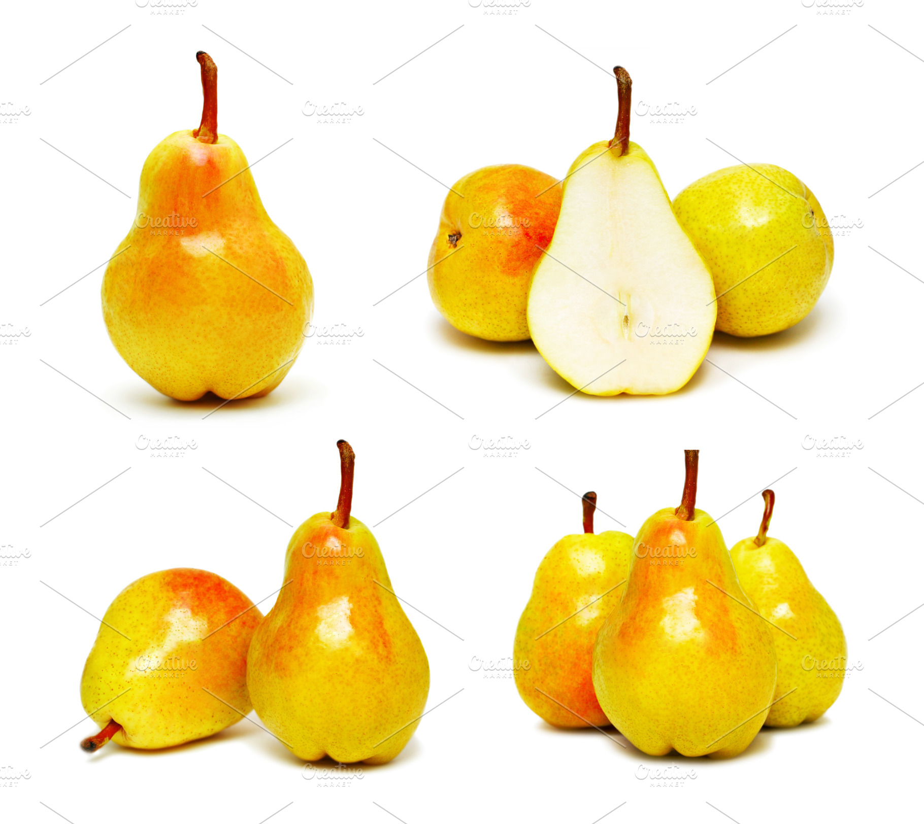 Ripe pears set, a Photo by saiko3p