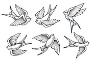 Old School Tattoo Birds, an Animal Illustration by Vecster (Thumbnail 3 of 9)