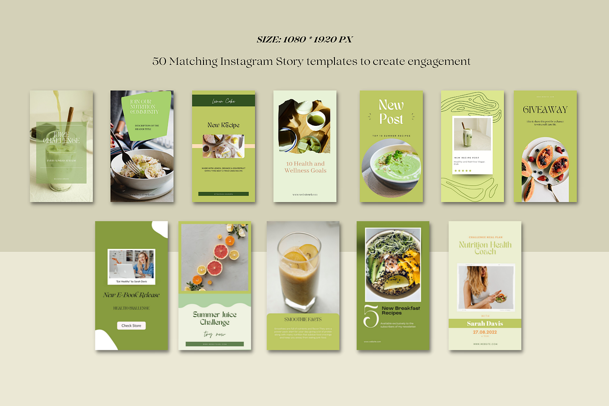 Nutrition Coach Instagram Canva Kit, a Social Media Template by Deepa Template Studio (Photo 7 of 12)
