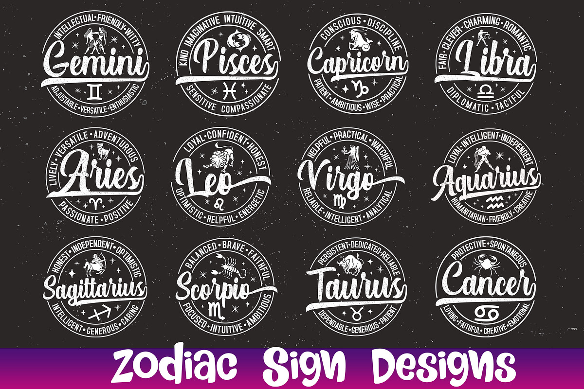 Zodiac shirt bundle, while files, a Pattern Graphic by Etcify (Photo 1 of 3)