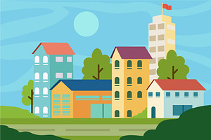 cityscape landscaped vector design, a Decorative Illustration by zyxroun shop