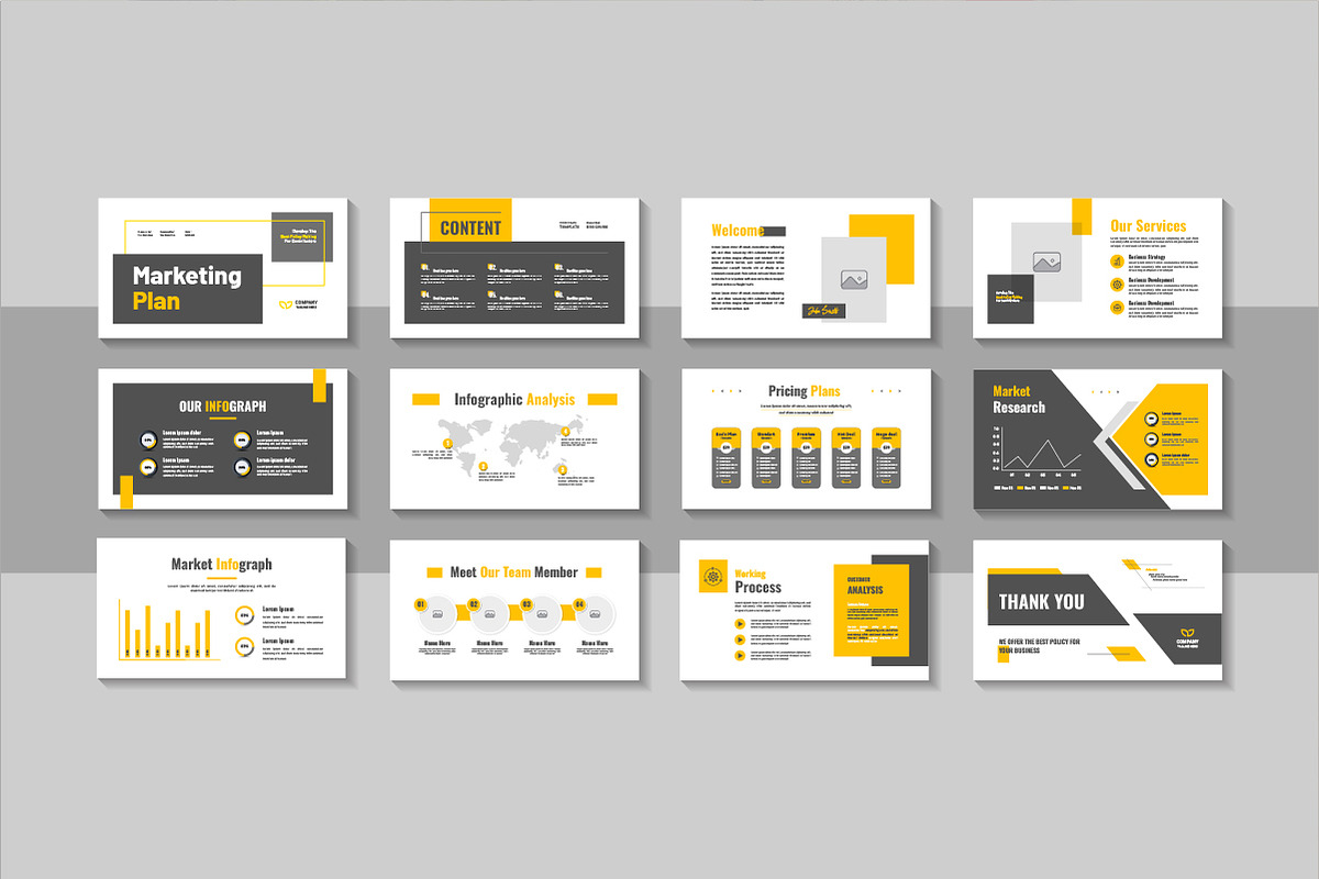 Business Marketing Plan Pitch Deck, a Presentation Template by Pavel_design (Photo 1 of 4)