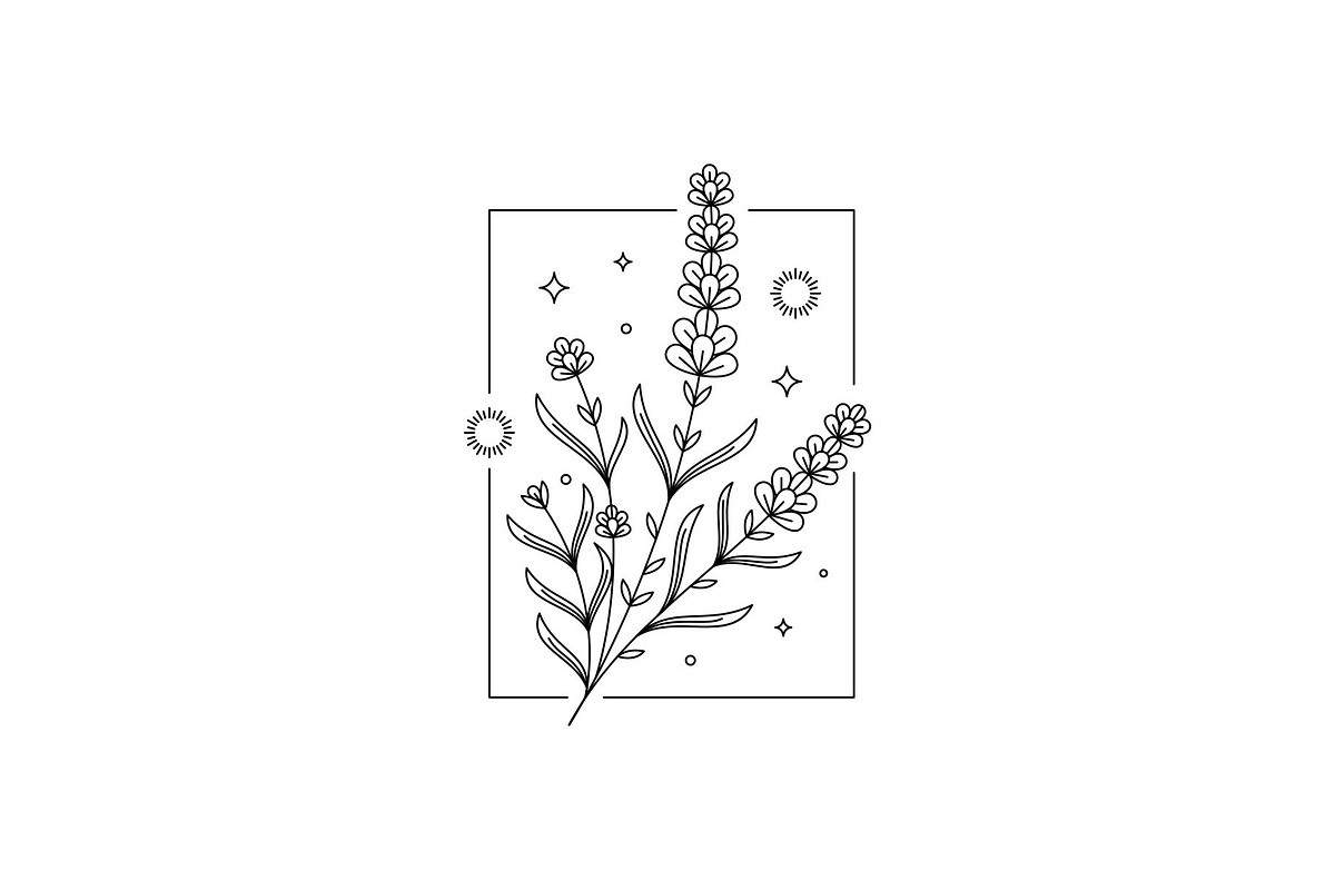 Lavender Flower Lineart Logo, a Branding & Logo Template by Buqancreative (Photo 1 of 4)