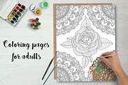 Mandala, Rose Coloring Pages, a Texture Illustration by Dasha_D (Thumbnail 1 of 3)