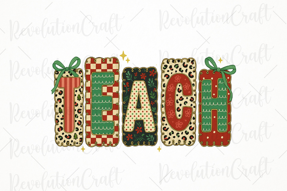 Coquette Teacher Christmas Png, an Illustration by OK Design (Photo 1 of 4)