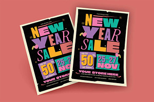 New Year Sale Flyer Template, a Templates & Theme by megarez