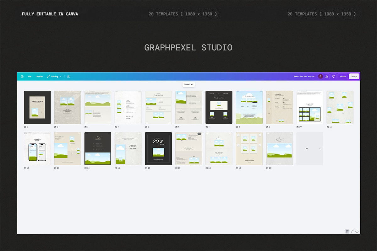 Róhe | Social Media Template Canva, a Social Media Template by Graphpexel (Photo 3 of 8)