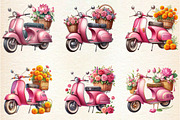 Pink Scooter Clipart, an Illustration by DreamArtGraphic (Thumbnail 2 of 6)