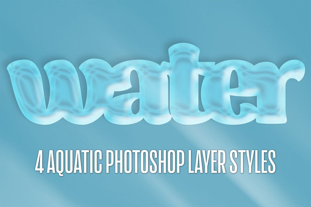 4 Water Photoshop Layer Styles, a Layer Style Add-On by P-G-H (Photo 1 of 4)