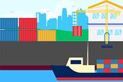 Container Ship at Freight Port Pack, a Technology Illustration by bungamustia (Thumbnail 7 of 12)