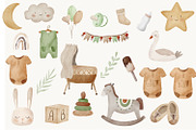 Gender reveal clipart & pattern, a Decorative Illustration by SleptArt (Thumbnail 2 of 7)
