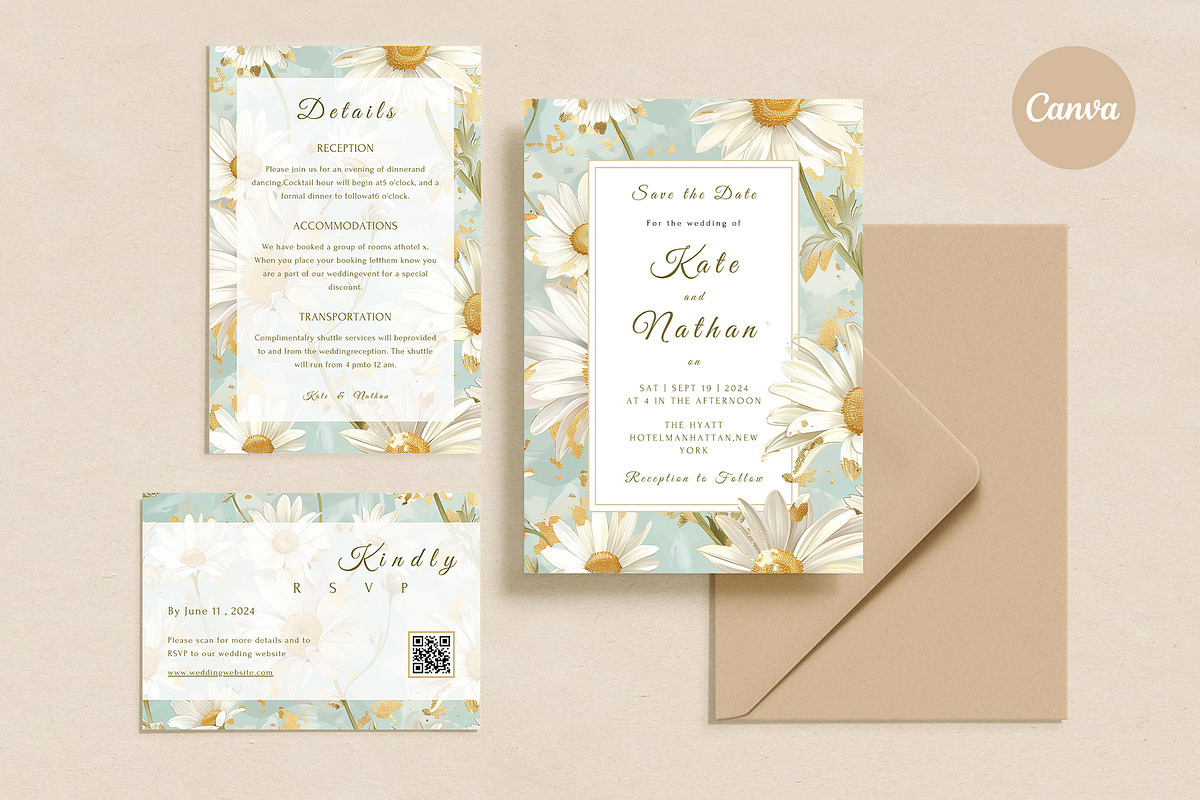 Floral Wedding Invitation Suite, an Invitation Template by Hazel Home (Photo 1 of 7)