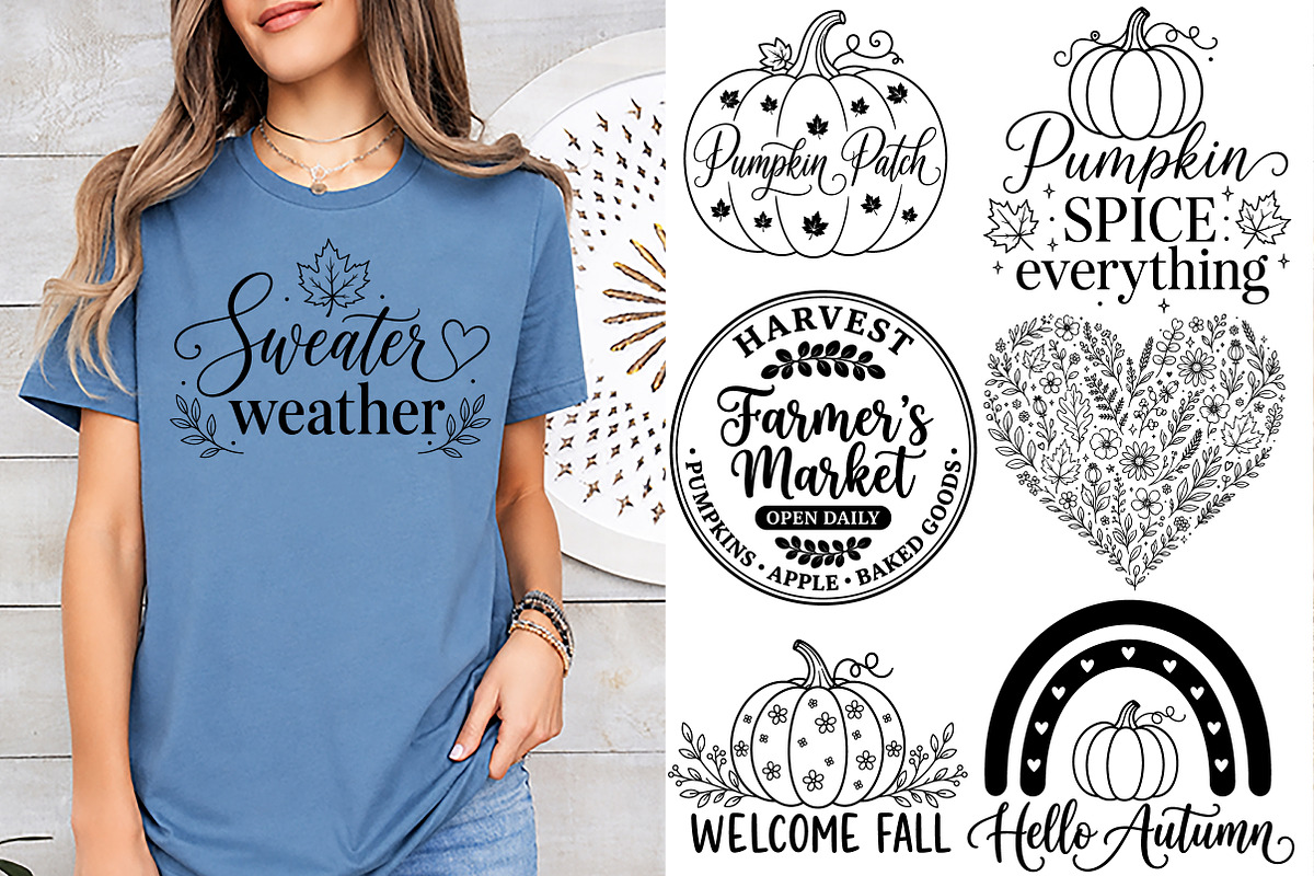 Retro Fall Autumn SVG Bundle, a Seasonal Illustration by Rose Art (Photo 3 of 6)