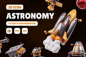 Astronomy 3D Icons Set