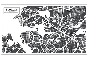 Sao Luis Brazil City Map In Retro