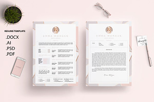 Crystal Pink Resume Template M